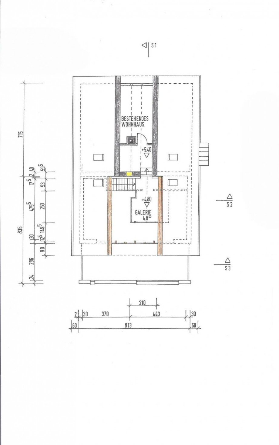 - Bemaßter Grundriss - DG - Galerie Einfamilienhaus Neuhausen