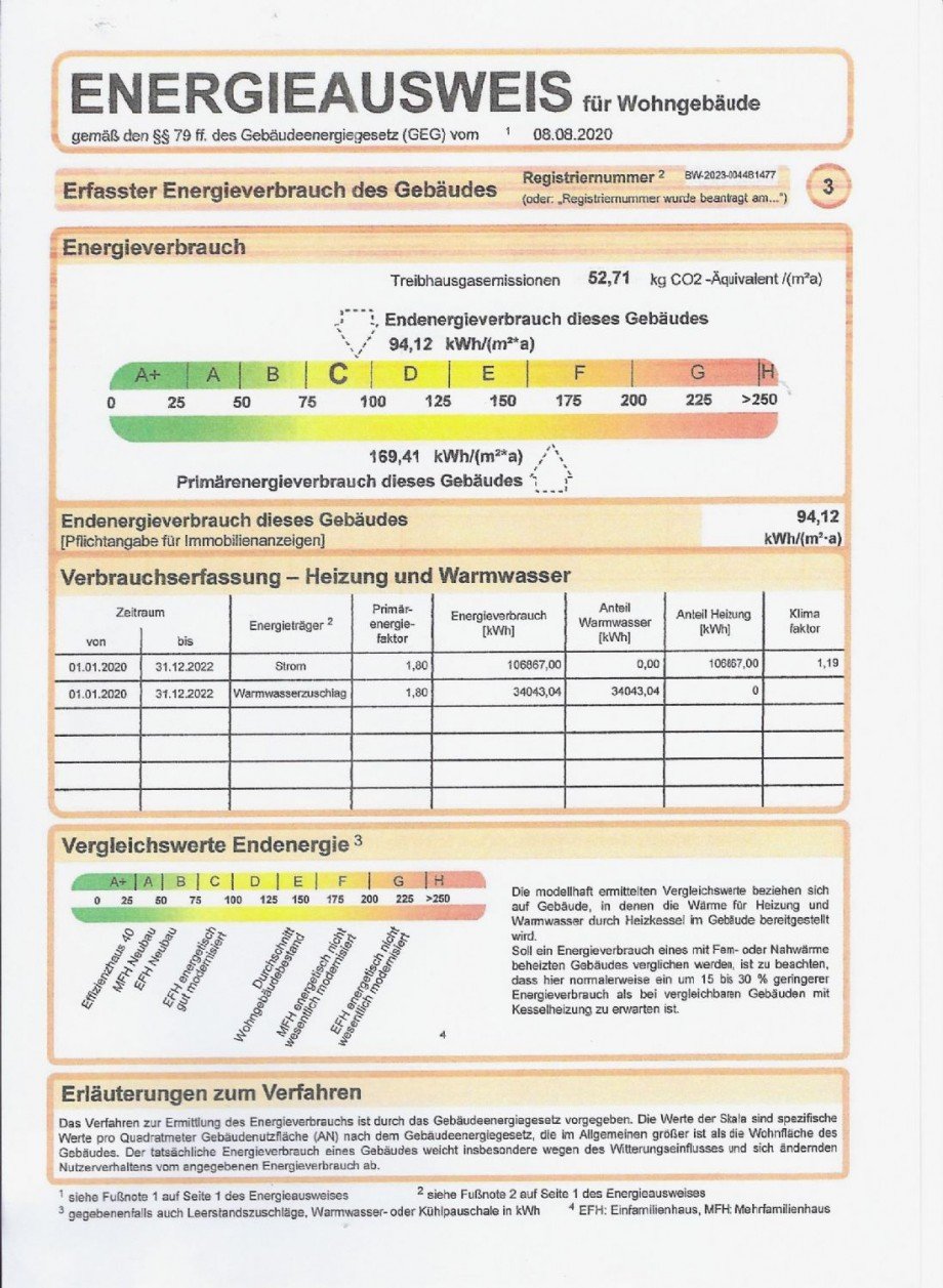 Energieausweis S.3 f�r Expos� Etagenwohnung G�ufelden-Nebringen