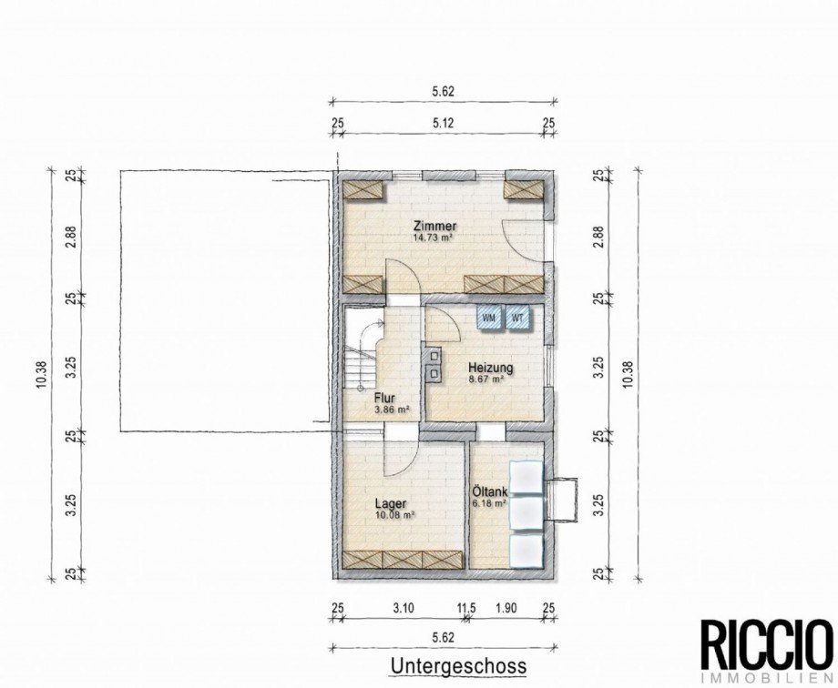 UG - Grundriss Doppelhaush�lfte Sindelfingen