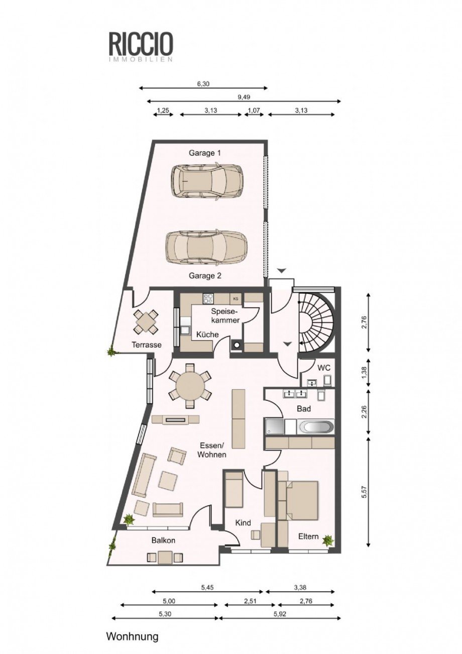 1.EG-3,5 Zimmerwohnung Etagenwohnung Aidlingen - Deufringen