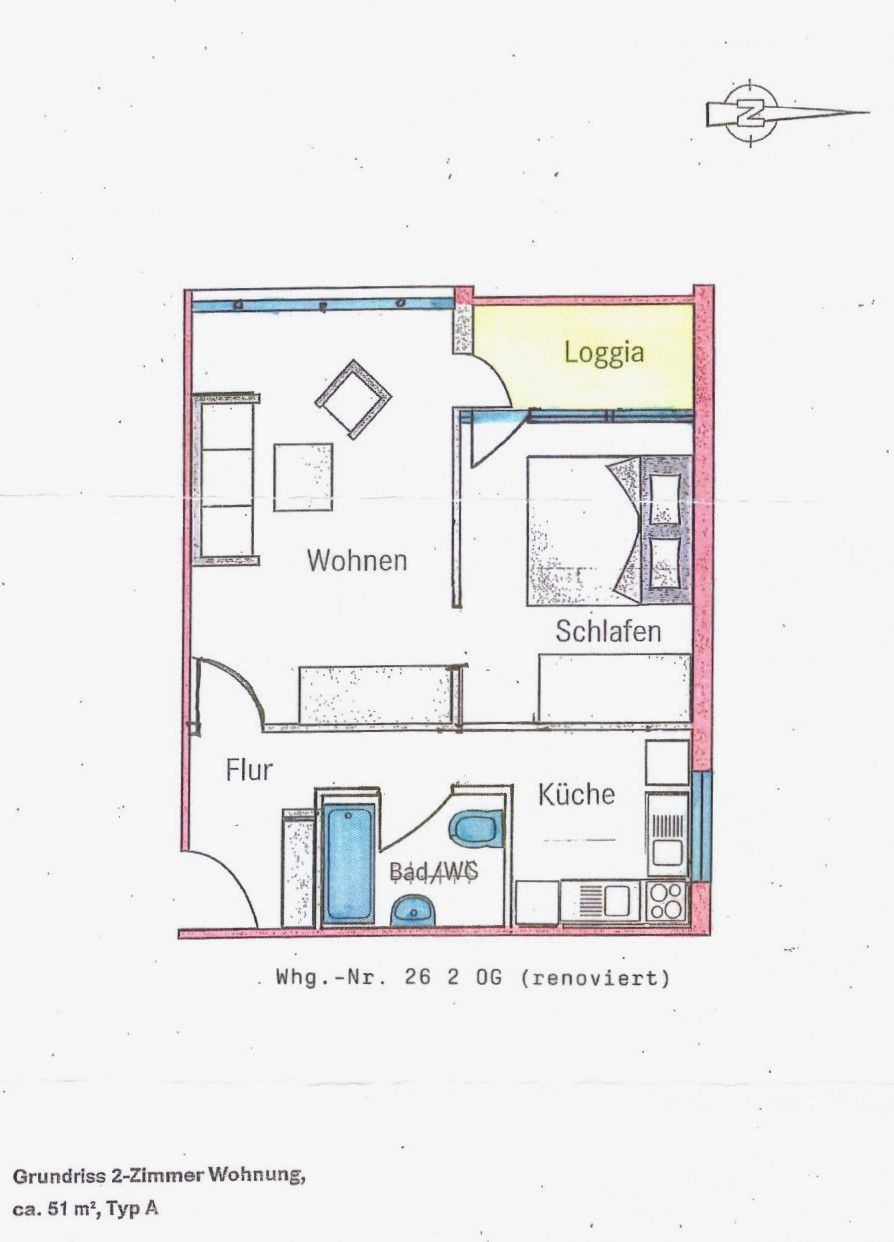 Grundriss Etagenwohnung Tübingen