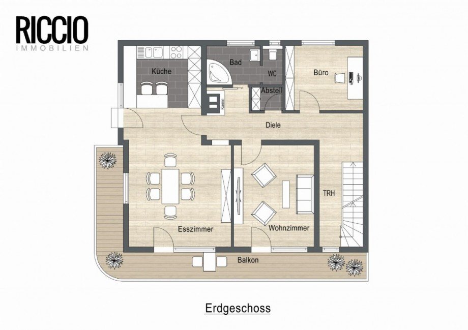 Grundriss - Erdgeschoss-möbliert Einfamilienhaus Dornhan-Bettenhausen