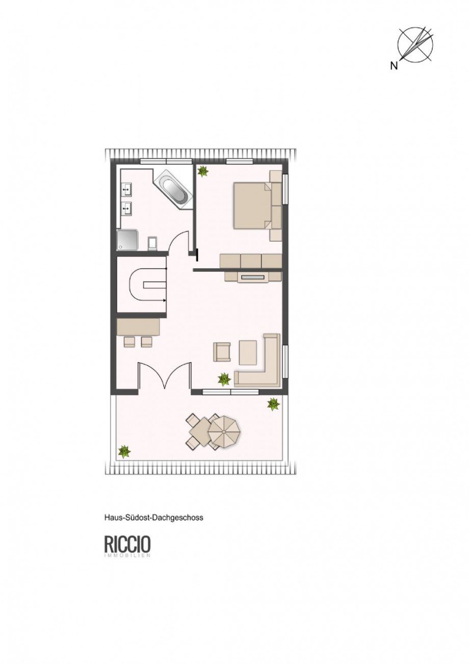 Grundriss-illustration Dachgeschoss-Haus-Suedost jpg Doppelhaush�lfte Unterjesingen