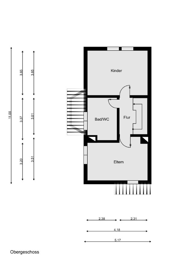Grundriss - Obergeschoss Doppelhaush�lfte Schorndorf