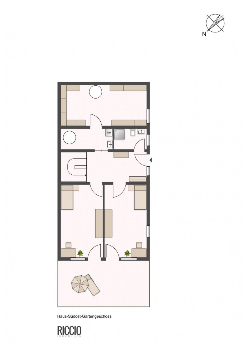 Grundriss-illustration Gartengeschoss-Haus-Suedost jpg Doppelhaush�lfte Unterjesingen