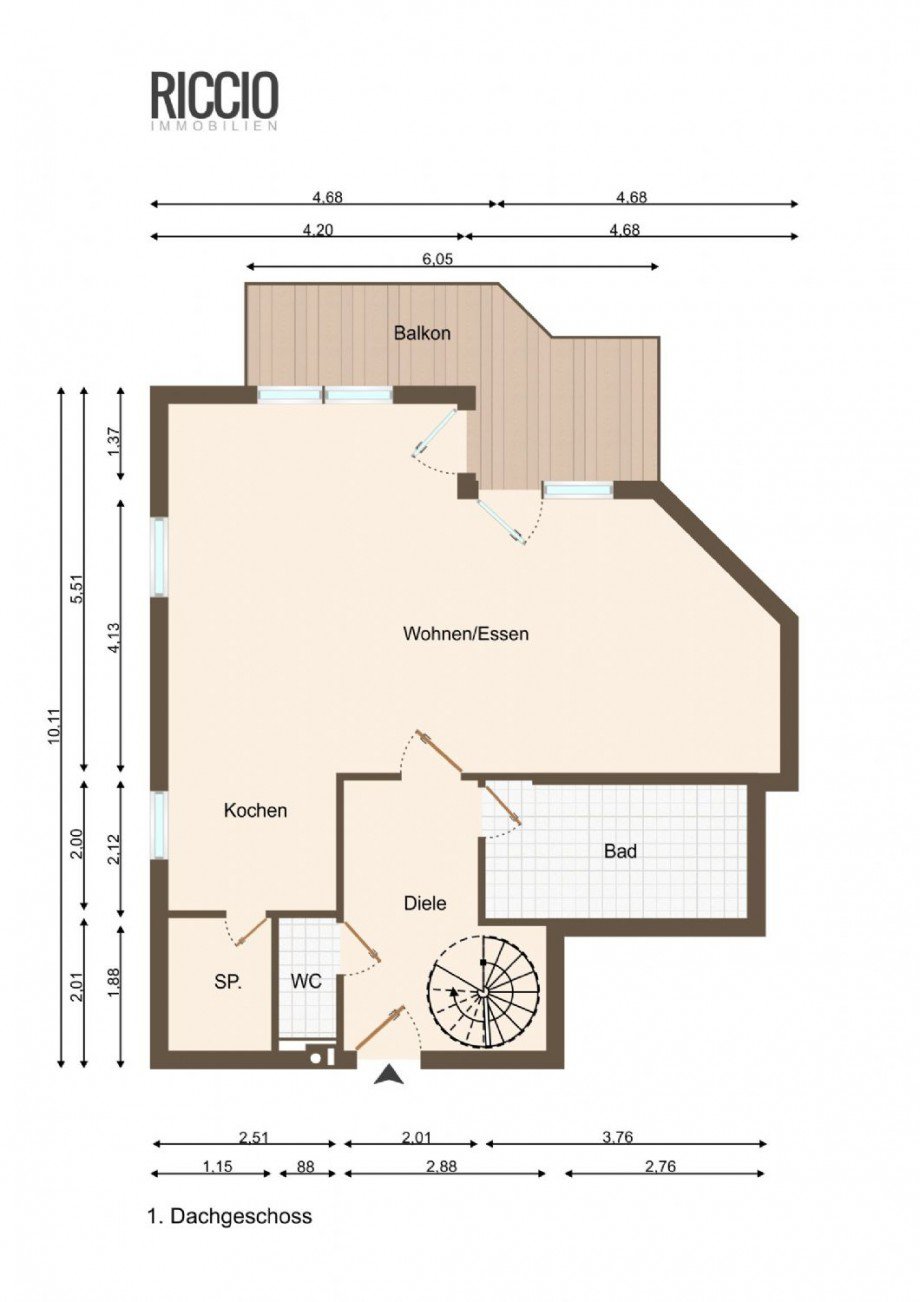 Grundriss 1. DG Maisonettewohnung Bondorf