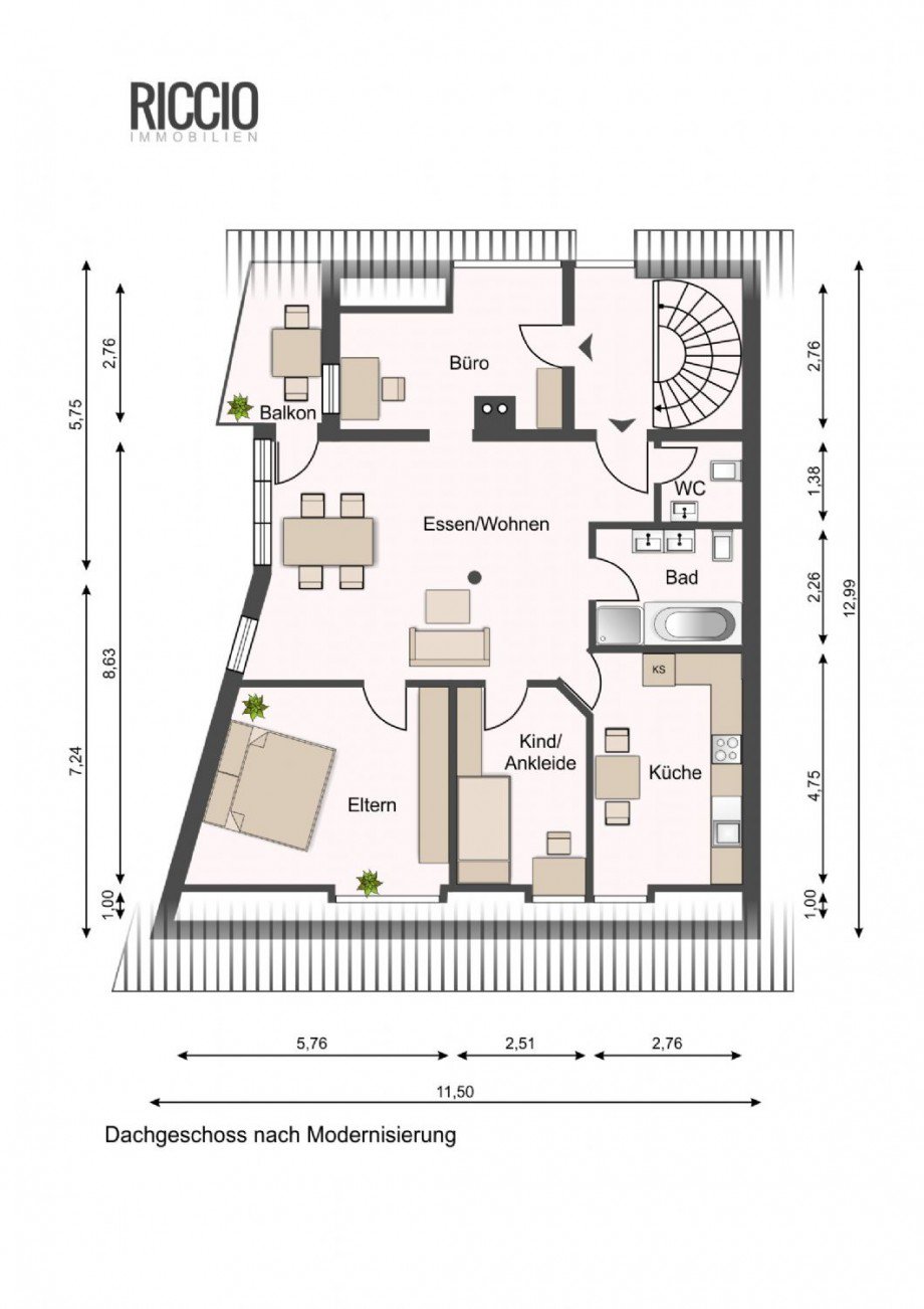 DG-Wohnung Dachgeschosswohnung Aidlingen - Deufringen