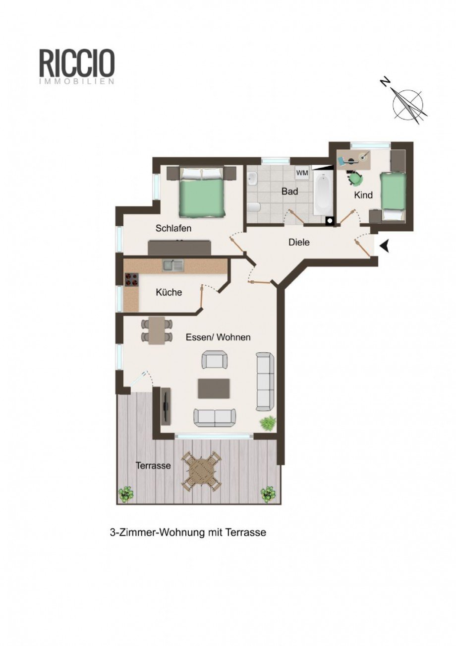 3 Zimmerwohnung mit Terrasse Terrassenwohnung Gäufelden - Nebringen